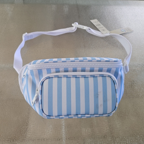 No Boundaries Other - No Boundaries Blue Stripe Cooler Belt Bag Insulated Crossbody Waist Pack Travel
